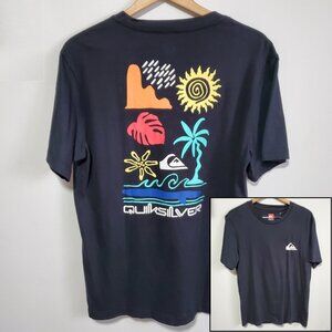 QUIKSILVER NWT Simple Pleasures T-Shirt SS Crewneck Cotton Black Men's Medium